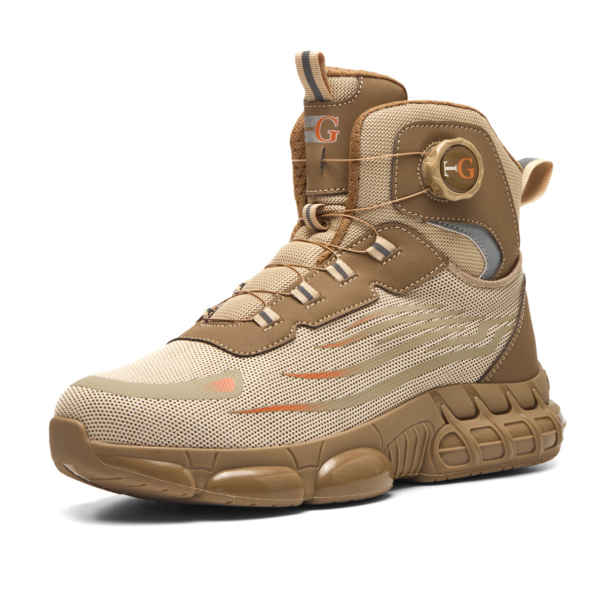 Men and wumen's Lace-Up Mid-top Puncture & Smash Resistant Safety Shoes, Lightweight Steel Toe Sneakers, Non-slip Safety Shoes, Puncture-resistant Composite Steel Toe Shoes, Boy