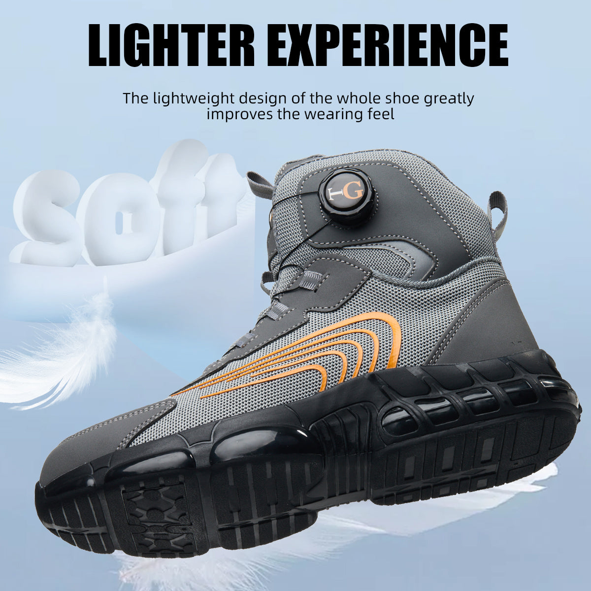 Men's Mid-Top Safety Shoes, Lightweight Cloth Lace-Up Work Sneakers with a Puncture-Resistant Sole and Composite Round Toe for Outdoors, Chic, Laces, Composite Toe, Work & Safety Footwear, Striped