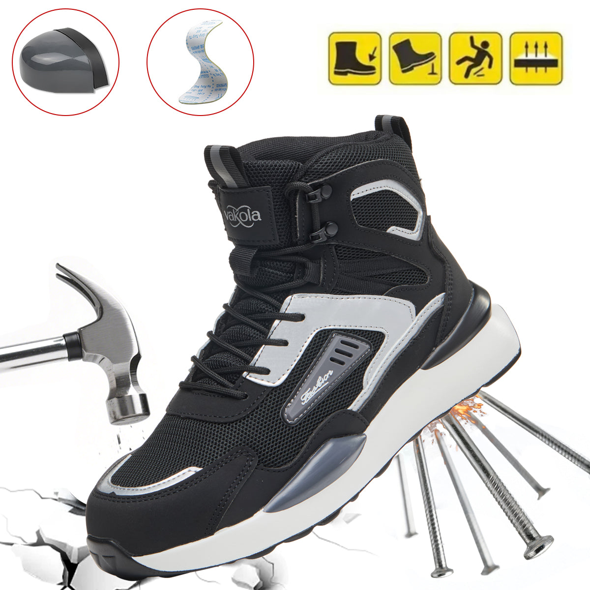 Unisex Slip-On Steel Toe Work Shoes