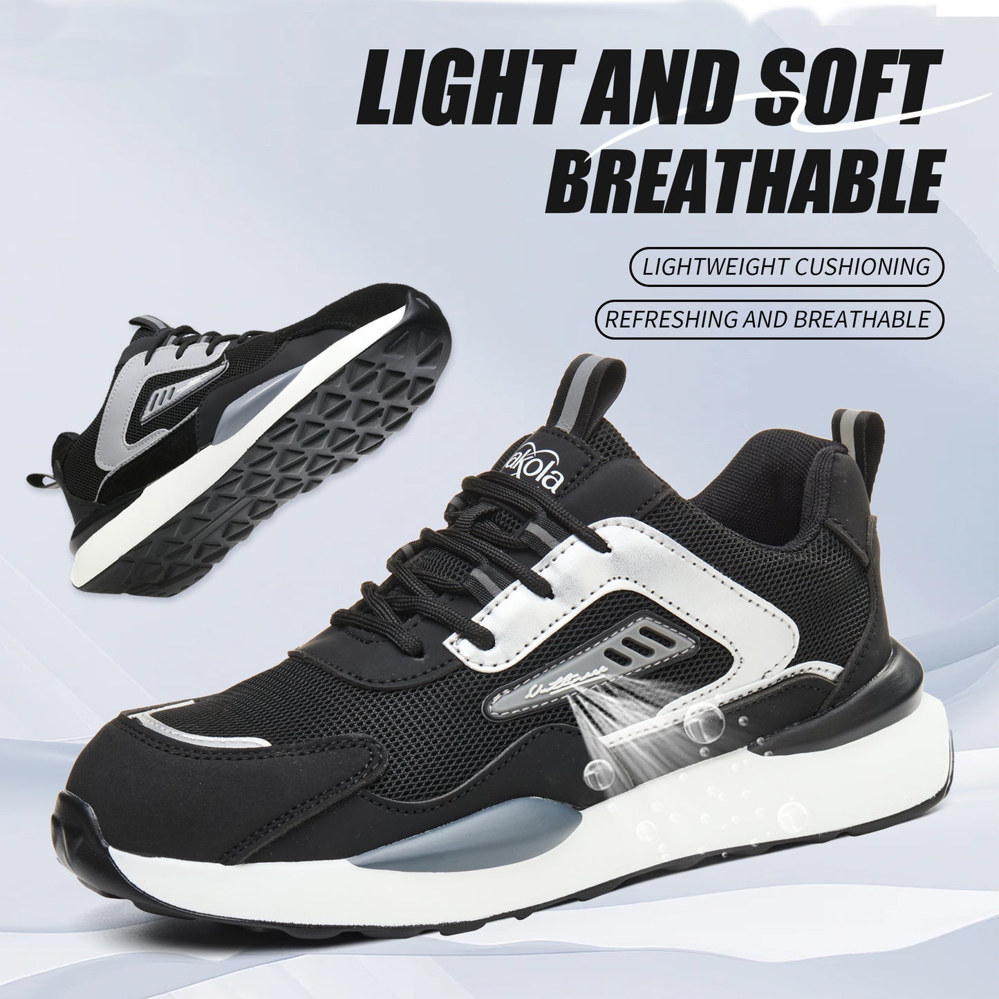 Men and Women's  Lightweight Composite Toe Safety Work Shoes — Anti‑Smash, Puncture‑Resistant & Slip‑Resistant — Ideal for Construction, Factory & Logistics