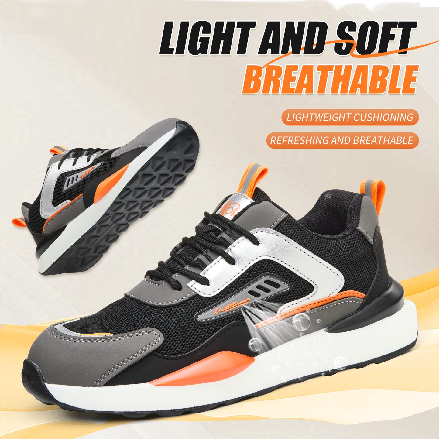Men and Women's  Lightweight Composite Toe Safety Work Shoes — Anti‑Smash, Puncture‑Resistant & Slip‑Resistant — Ideal for Construction, Factory & Logistics