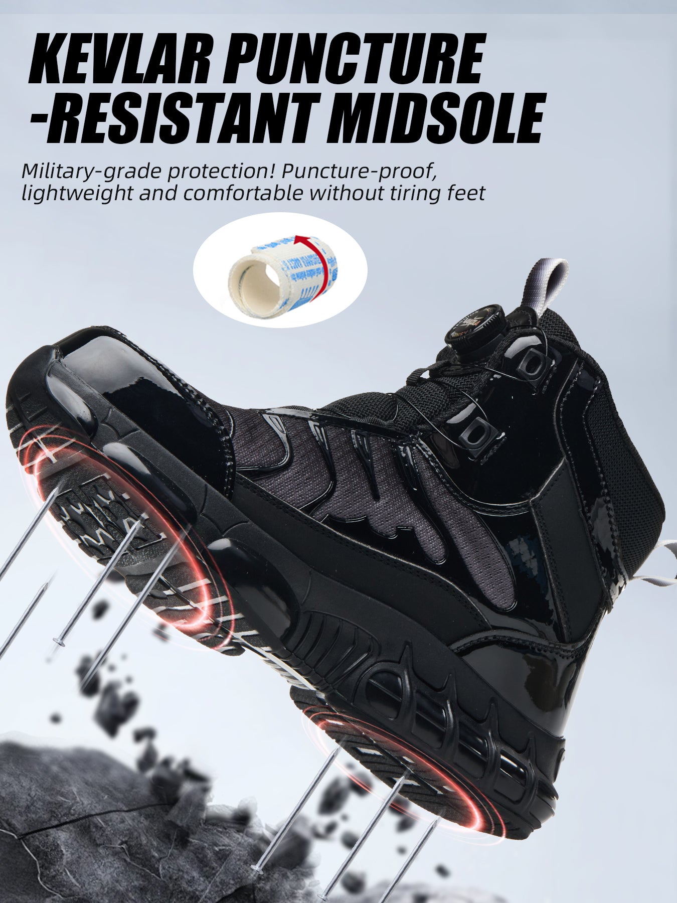Composite Toe Shoes Safety Work Sneakers for Men and Women | Lightweight kevlar puncture proof non slip work shoes, Comfortable steel toe shoes for Kitchen Factory Logistics