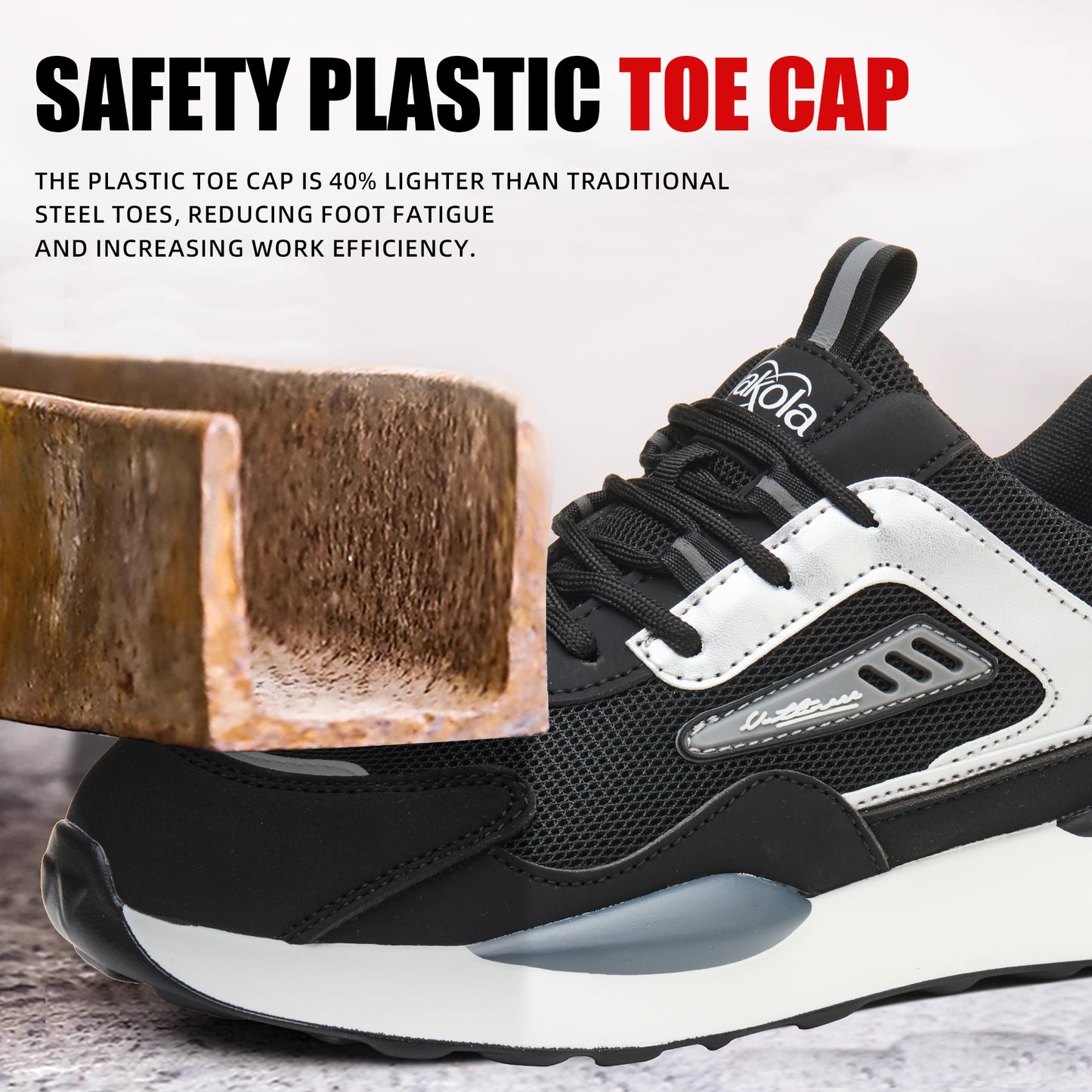 Men and Women's  Lightweight Composite Toe Safety Work Shoes — Anti‑Smash, Puncture‑Resistant & Slip‑Resistant — Ideal for Construction, Factory & Logistics