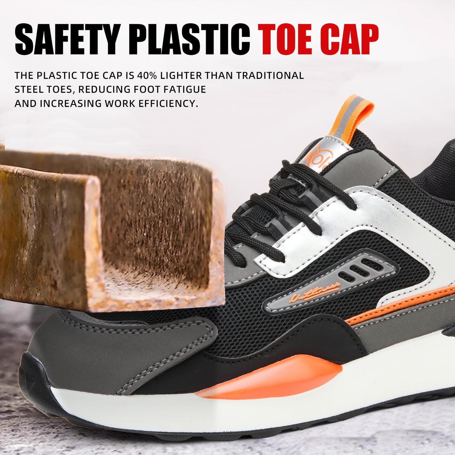 Men and Women's  Lightweight Composite Toe Safety Work Shoes — Anti‑Smash, Puncture‑Resistant & Slip‑Resistant — Ideal for Construction, Factory & Logistics