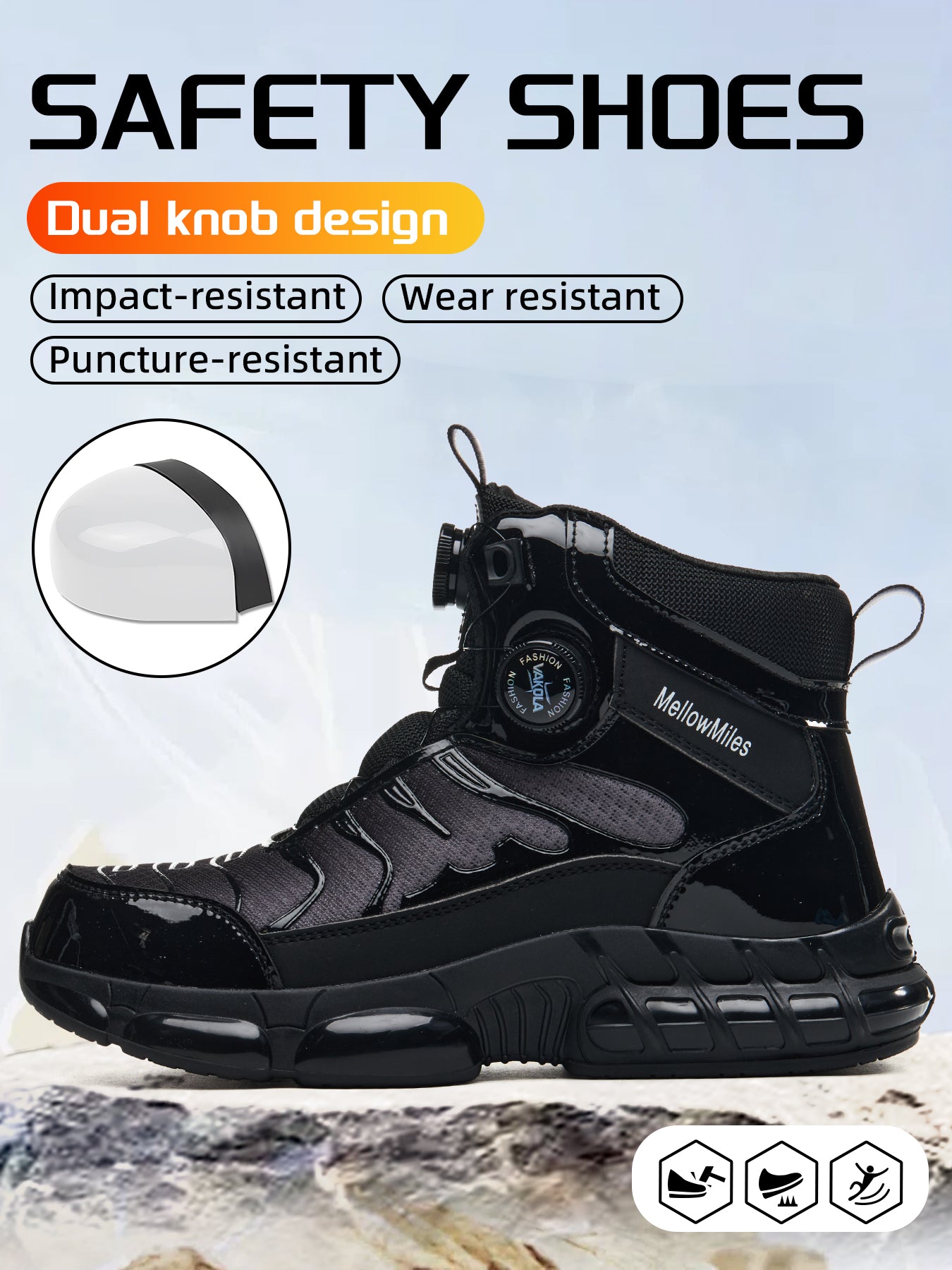 Composite Toe Shoes Safety Work Sneakers for Men and Women | Lightweight kevlar puncture proof non slip work shoes, Comfortable steel toe shoes for Kitchen Factory Logistics