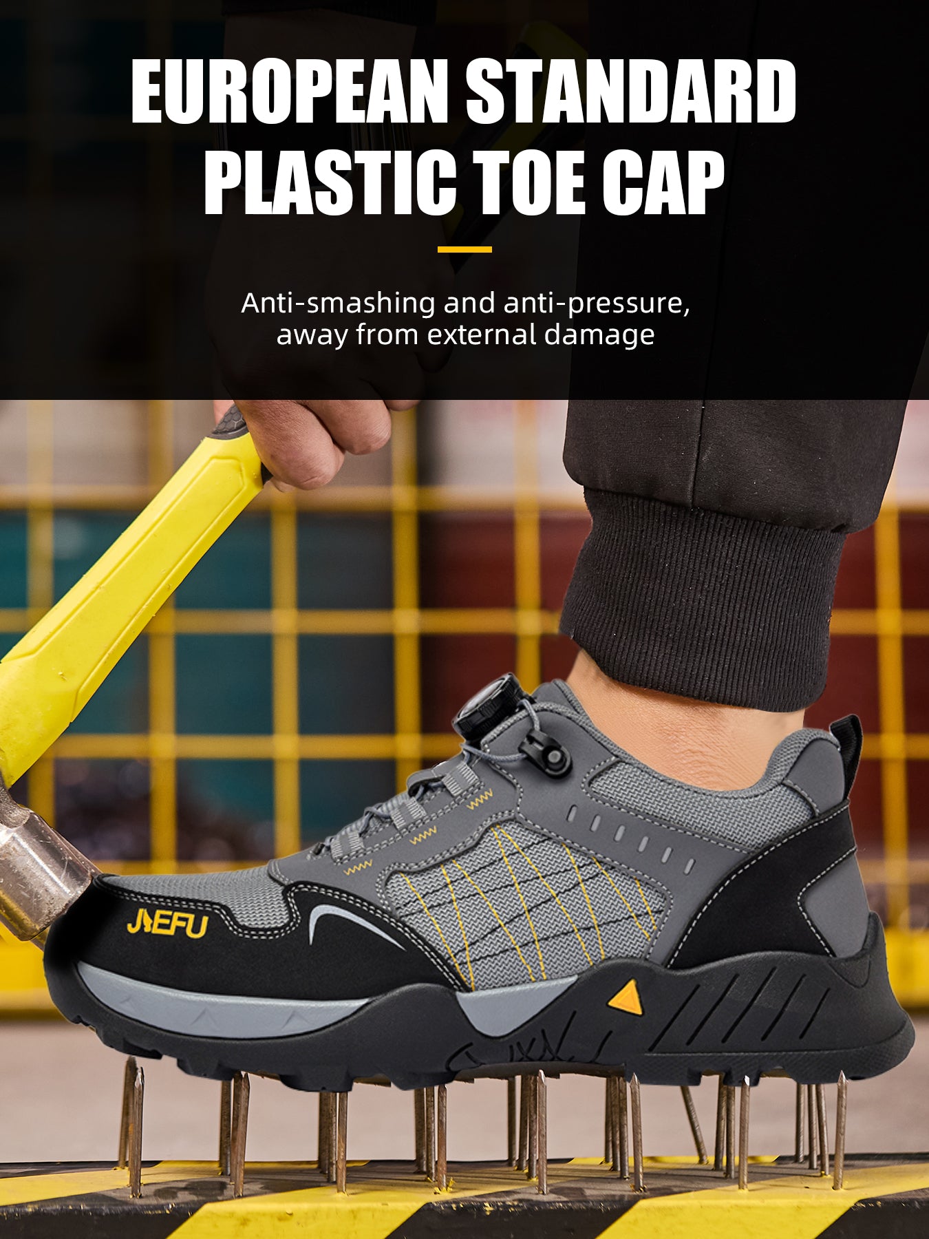Men's Safety Work Shoes – Composite Toe, Anti-Slip & Puncture-Resistant, Lightweight Sports Style for Construction, Factory, Warehouse & Outdoor Workers