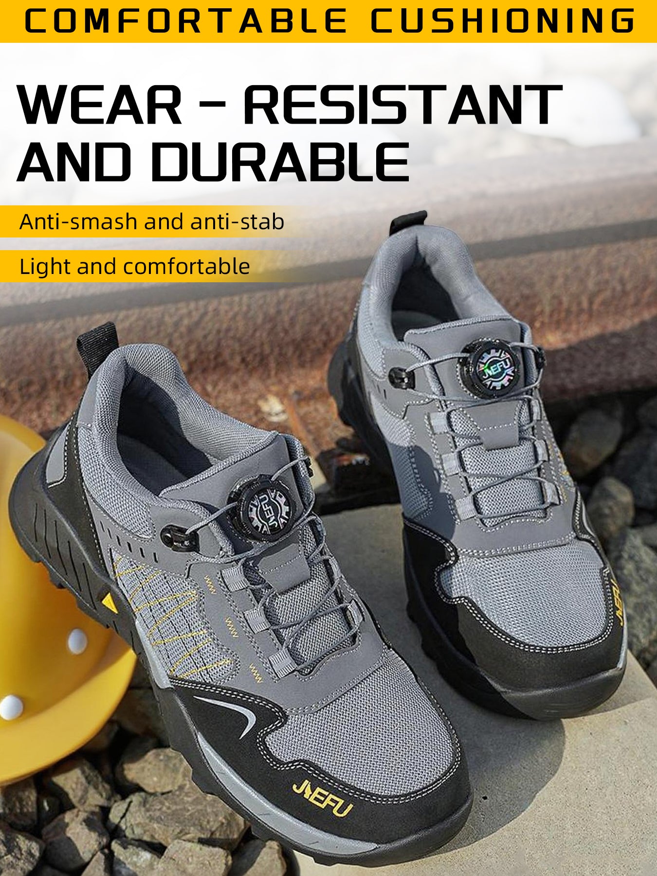 Men's Safety Work Shoes – Composite Toe, Anti-Slip & Puncture-Resistant, Lightweight Sports Style for Construction, Factory, Warehouse & Outdoor Workers