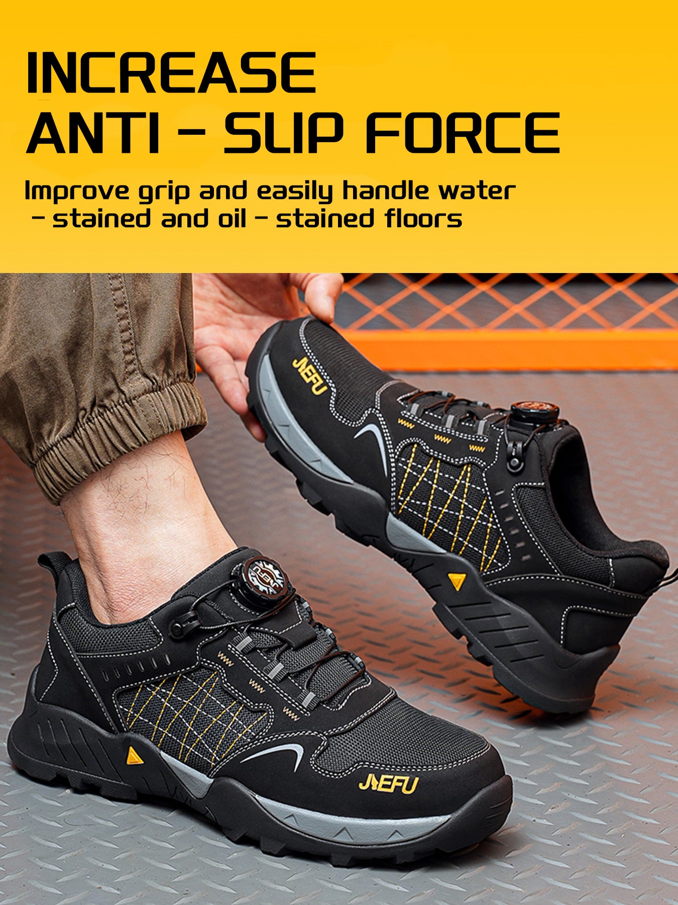 Men's Safety Work Shoes – Composite Toe, Anti-Slip & Puncture-Resistant, Lightweight Sports Style for Construction, Factory, Warehouse & Outdoor Workers