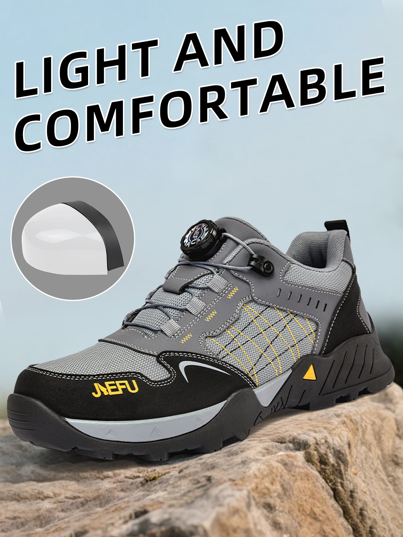 Men's Safety Work Shoes – Composite Toe, Anti-Slip & Puncture-Resistant, Lightweight Sports Style for Construction, Factory, Warehouse & Outdoor Workers