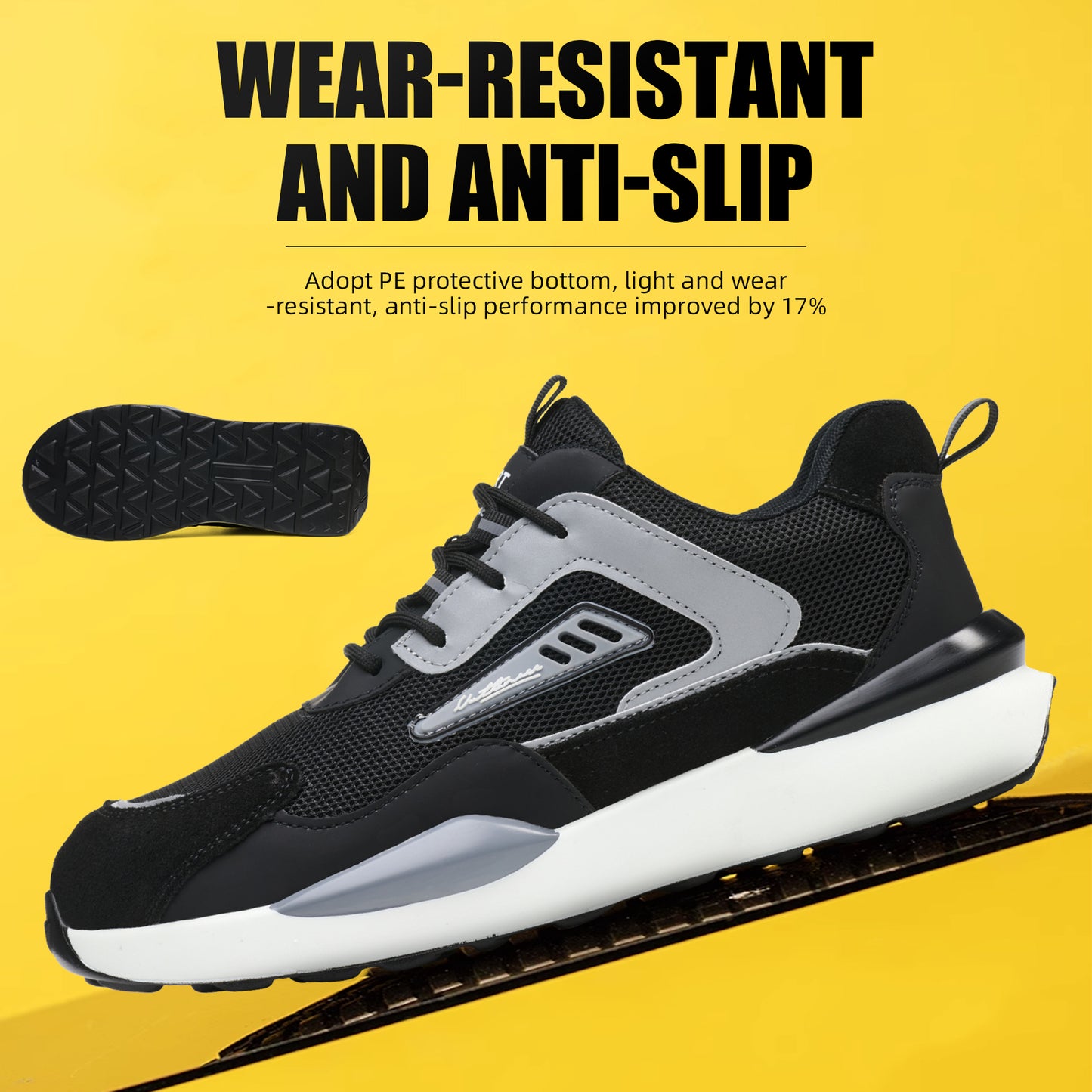 Men and Women's  Lightweight Composite Toe Safety Work Shoes — Anti‑Smash, Puncture‑Resistant & Slip‑Resistant — Ideal for Construction, Factory & Logistics
