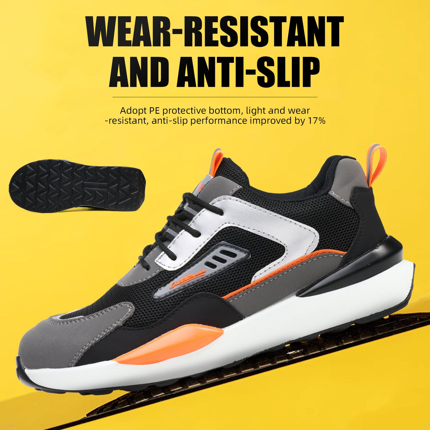 Men and Women's  Lightweight Composite Toe Safety Work Shoes — Anti‑Smash, Puncture‑Resistant & Slip‑Resistant — Ideal for Construction, Factory & Logistics