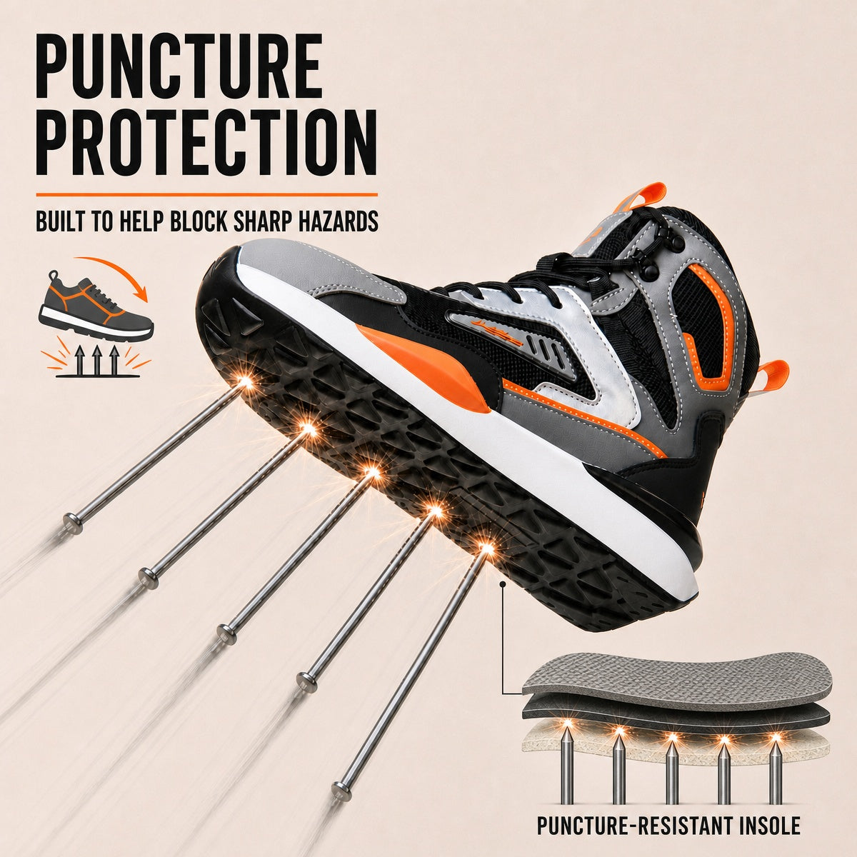 Unisex Slip-On Steel Toe Work Shoes