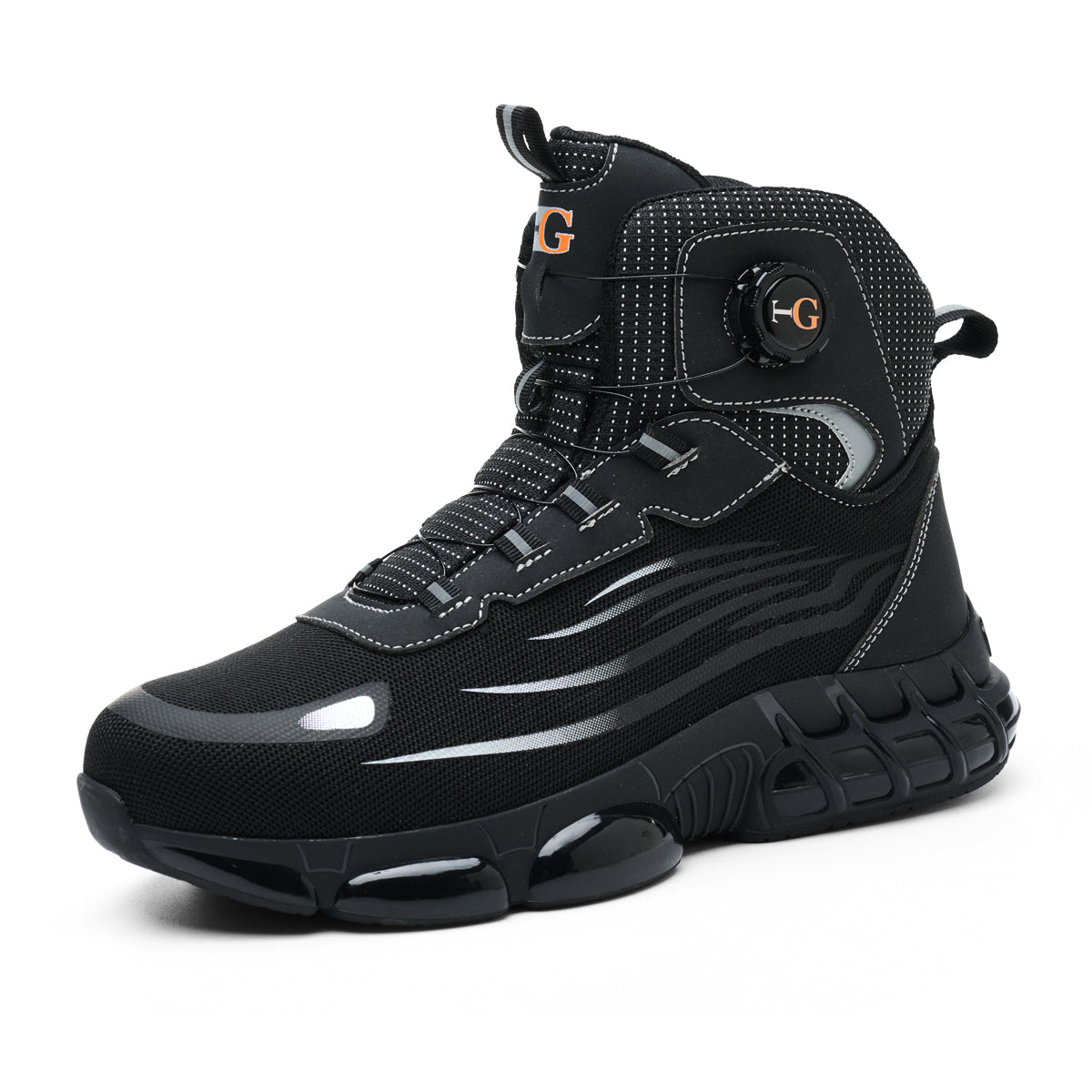 Men and wumen's Lace-Up Mid-top Puncture & Smash Resistant Safety Shoes, Lightweight Steel Toe Sneakers, Non-slip Safety Shoes, Puncture-resistant Composite Steel Toe Shoes, Boy