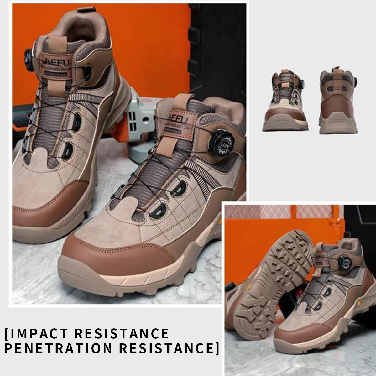 Men's Lace Up Casual Mid Top Sneakers, Fashionable Anti-smash Safety Shoes for Industrial Construction, Daily Work Shoes, Comfortable Work Boot, Boy