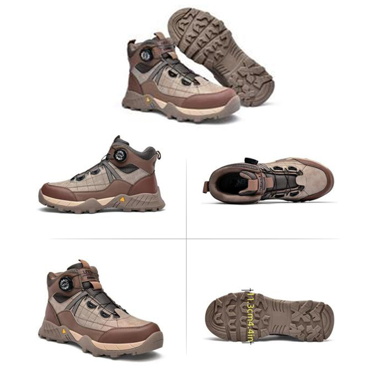 Men's Lace Up Casual Mid Top Sneakers, Fashionable Anti-smash Safety Shoes for Industrial Construction, Daily Work Shoes, Comfortable Work Boot, Boy