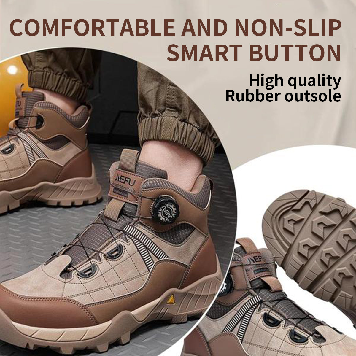 Men's Lace Up Casual Mid Top Sneakers, Fashionable Anti-smash Safety Shoes for Industrial Construction, Daily Work Shoes, Comfortable Work Boot, Boy