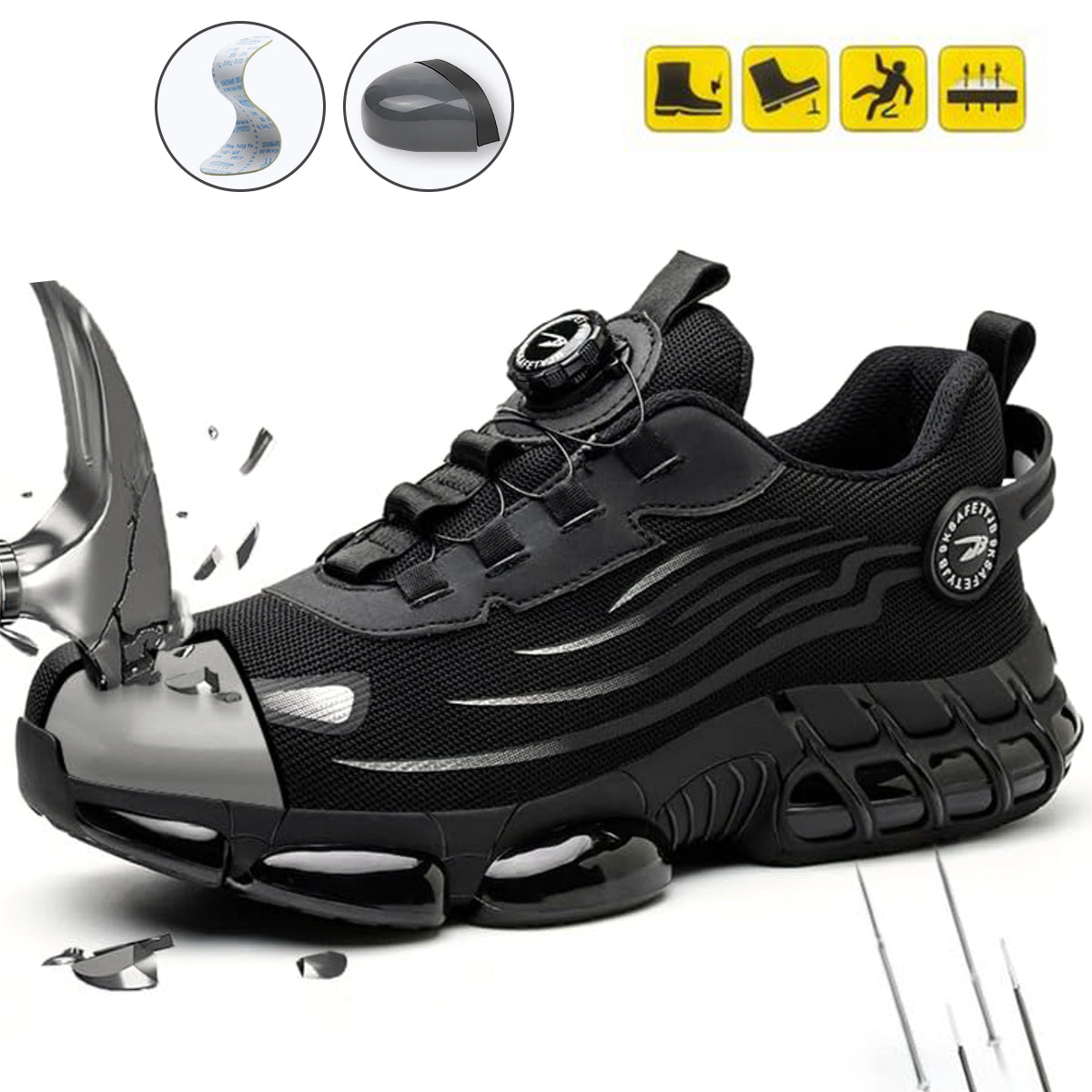 Men's Casual Lace Up Low Top Sneakers, Lightweight Breathable Comfortable Non-slip Sneakers, Fashionable Anti-smash Sports Shoes for Daily Wear