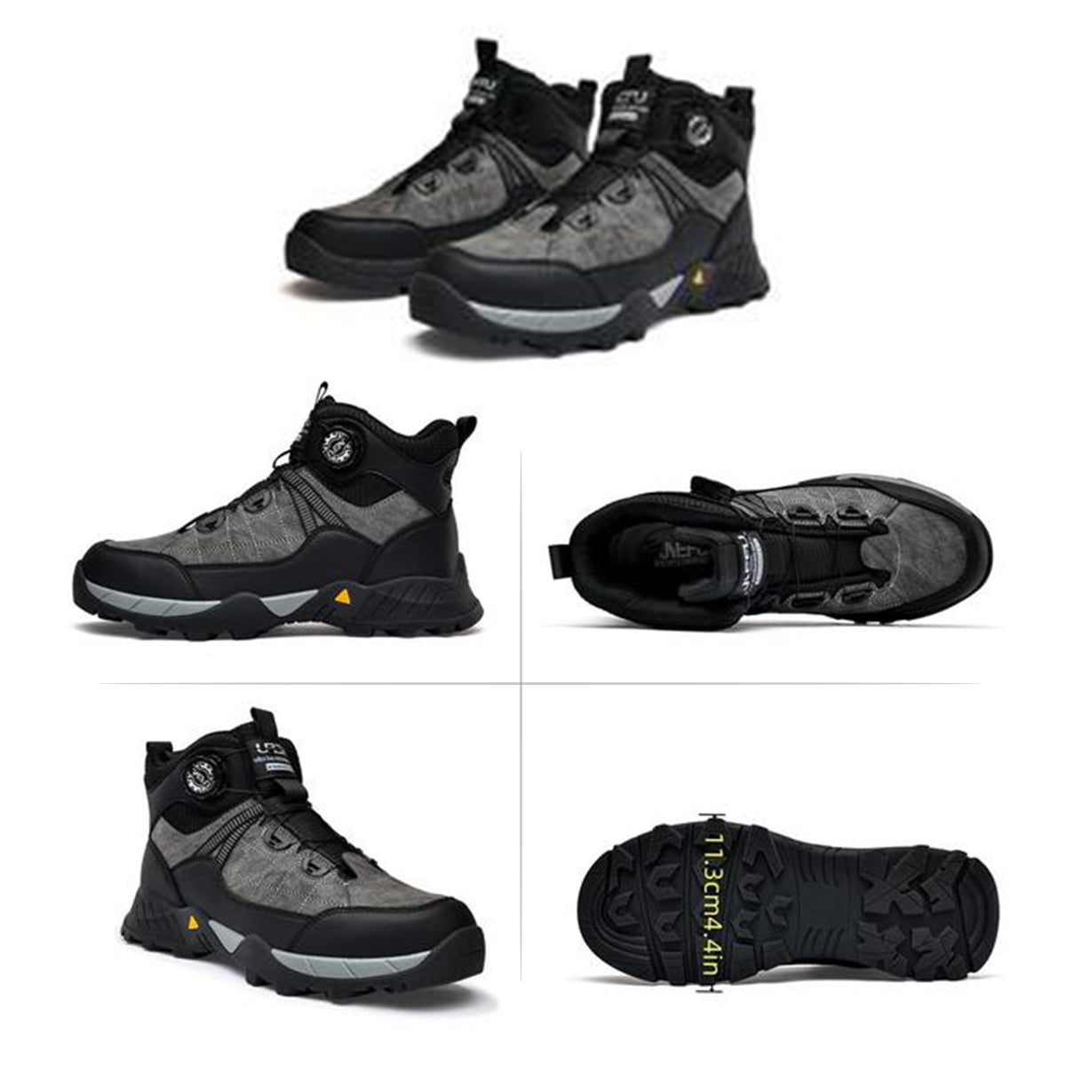 Men's Lace Up Casual Mid Top Sneakers, Fashionable Anti-smash Safety Shoes for Industrial Construction, Daily Work Shoes, Comfortable Work Boot, Boy